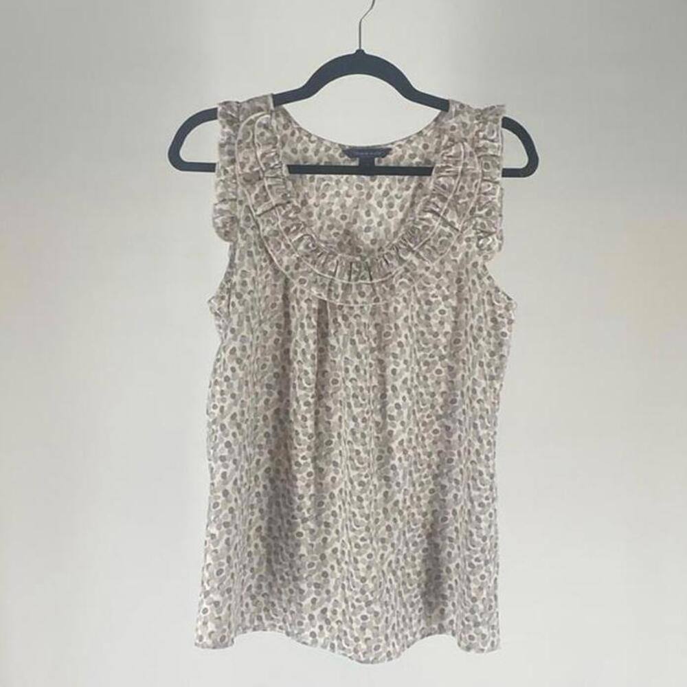 Tommy Hilfiger Floral Sleeveless Blouse with Ruffled Sleeves